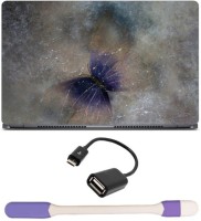 Skin Yard Butterfly Transparent Wings Laptop Skin -14.1 Inch with USB LED Light & OTG Cable (Assorted) Combo Set   Laptop Accessories  (Skin Yard)