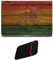Skin Yard Tricolour Lion Laptop Skin with Reversible Laptop Sleeve - 15.6 Inch Combo Set   Laptop Accessories  (Skin Yard)