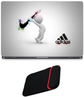 Skin Yard Adidas Nike Laptop Skin with Reversible Laptop Sleeve - 14.1 Inch Combo Set   Laptop Accessories  (Skin Yard)