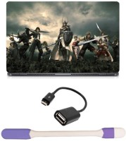 Skin Yard Final Fantasy All Warrior Laptop Skin -14.1 Inch with USB LED Light & OTG Cable (Assorted) Combo Set   Laptop Accessories  (Skin Yard)