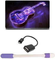 Skin Yard Neon Acoustic Guitar Laptop Skin -14.1 Inch with USB LED Light & OTG Cable (Assorted) Combo Set   Laptop Accessories  (Skin Yard)