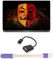 Skin Yard Wilson Mask Laptop Skin -14.1 Inch with USB LED Light & OTG Cable (Assorted) Combo Set   Laptop Accessories  (Skin Yard)