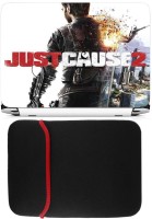 FineArts Just Cause 2 Laptop Skin with Reversible Laptop Sleeve Combo Set   Laptop Accessories  (FineArts)