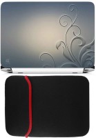 View FineArts Embossed Floral Laptop Skin with Reversible Laptop Sleeve Combo Set Laptop Accessories Price Online(FineArts)