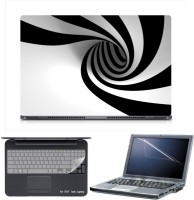 Skin Yard Sparkle Black White Spiral Laptop Skin with Screen Protector & Keyboard Skin -15.6 Inch Combo Set   Laptop Accessories  (Skin Yard)