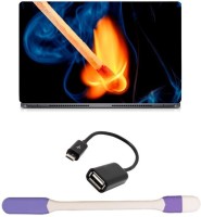 Skin Yard Ignite Fire Stick Laptop Skin with USB LED Light & OTG Cable - 15.6 Inch Combo Set   Laptop Accessories  (Skin Yard)
