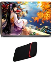 Skin Yard Geisha Anime Girl Laptop Skin with Reversible Laptop Sleeve - 15.6 Inch Combo Set   Laptop Accessories  (Skin Yard)