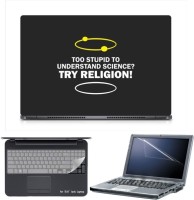 Skin Yard Sparkle Too Stupid To Understand Science, Try Religion Laptop Skin with Screen Protector & Keyboard Skin -15.6 Inch Combo Set   Laptop Accessories  (Skin Yard)