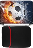 View FineArts Football Fire Water Laptop Skin with Reversible Laptop Sleeve Combo Set Laptop Accessories Price Online(FineArts)