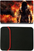Skin Yard Combustion Demon Laptop Skin/Decal with Reversible Laptop Sleeve - 14.1 Inch Combo Set   Laptop Accessories  (Skin Yard)