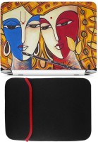 FineArts Radha Krishna Painting Laptop Skin with Reversible Laptop Sleeve Combo Set   Laptop Accessories  (FineArts)