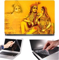 Skin Yard 3in1 Combo- Radha Krishna Yellowish Laptop Skin with Screen Protector & Keyguard -15.6 Inch Combo Set   Laptop Accessories  (Skin Yard)