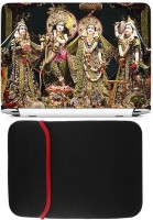 FineArts Iskon Radha Krishna Laptop Skin with Reversible Laptop Sleeve Combo Set   Laptop Accessories  (FineArts)