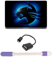 Skin Yard Raccaut Thunder Cat Laptop Skin -14.1 Inch with USB LED Light & OTG Cable (Assorted) Combo Set   Laptop Accessories  (Skin Yard)