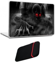 Skin Yard Hot Red Eye Ghost Laptop Skin/Decal with Reversible Laptop Sleeve - 14.1 Inch Combo Set   Laptop Accessories  (Skin Yard)