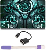 Skin Yard Mechanism Technology 3D Abstract Laptop Skin -14.1 Inch with USB LED Light & OTG Cable (Assorted) Combo Set   Laptop Accessories  (Skin Yard)