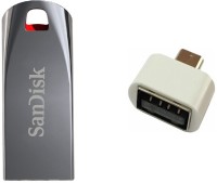 View SanDisk 16 gb Cruzer Force Pen Drive with OTG Adapter Combo Set Laptop Accessories Price Online(SanDisk)