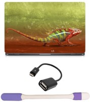 Skin Yard Colorful Creature Girgit Laptop Skin -14.1 Inch with USB LED Light & OTG Cable (Assorted) Combo Set   Laptop Accessories  (Skin Yard)