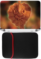 FineArts Ganesh Leaf Laptop Skin with Reversible Laptop Sleeve Combo Set   Laptop Accessories  (FineArts)