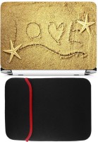 FineArts Live on Sand Laptop Skin with Reversible Laptop Sleeve Combo Set   Laptop Accessories  (FineArts)