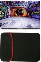 Skin Yard Apple Graffiti Laptop Skin with Reversible Laptop Sleeve - 15.6 Inch Combo Set   Laptop Accessories  (Skin Yard)