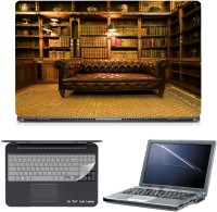 Skin Yard 3in1 Combo- Sofa in Library Laptop Skin with Screen Protector & Keyguard -15.6 Inch Combo Set   Laptop Accessories  (Skin Yard)