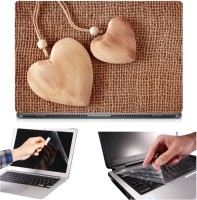 Skin Yard 3in1 Combo- Wooden Heart Laptop Skin with Screen Protector & Keyguard -15.6 Inch Combo Set   Laptop Accessories  (Skin Yard)