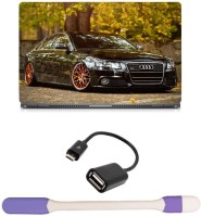View Skin Yard Audi Car Laptop Skin -14.1 Inch with USB LED Light & OTG Cable (Assorted) Combo Set Laptop Accessories Price Online(Skin Yard)