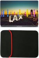 Skin Yard Lax Hotel Grand View Laptop Skin with Reversible Laptop Sleeve - 14.1 Inch Combo Set   Laptop Accessories  (Skin Yard)