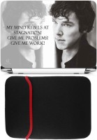 View FineArts Sherlock Laptop Skin with Reversible Laptop Sleeve Combo Set Laptop Accessories Price Online(FineArts)