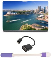 Skin Yard Sydney Opera House Laptop Skin -14.1 Inch with USB LED Light & OTG Cable (Assorted) Combo Set   Laptop Accessories  (Skin Yard)