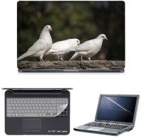 Skin Yard White Dove Birds Sparkle Laptop Skin with Screen Protector & Keyguard -15.6 Inch Combo Set   Laptop Accessories  (Skin Yard)