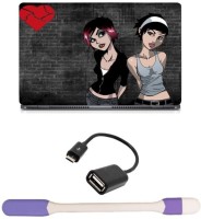 Skin Yard Breaking Heart Girls Laptop Skin -14.1 Inch with USB LED Light & OTG Cable (Assorted) Combo Set   Laptop Accessories  (Skin Yard)
