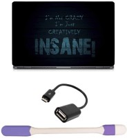 Skin Yard Creatively Insane Sparkle Laptop Skin with USB LED Light & OTG Cable - 15.6 Inch Combo Set   Laptop Accessories  (Skin Yard)