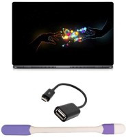 Skin Yard Color Hands Laptop Skin with USB LED Light & OTG Cable - 15.6 Inch Combo Set   Laptop Accessories  (Skin Yard)