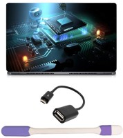 Skin Yard Intel Chipset Sky Scrapper Laptop Skin -14.1 Inch with USB LED Light & OTG Cable (Assorted) Combo Set   Laptop Accessories  (Skin Yard)