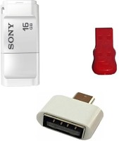 View Sony 16 GB Pendrive 3.0 with OTG adapter and Card reader Combo Set Laptop Accessories Price Online(Sony)