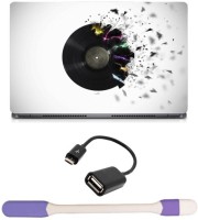Skin Yard Cool Dvd Abstract Laptop Skin with USB LED Light & OTG Cable - 15.6 Inch Combo Set   Laptop Accessories  (Skin Yard)