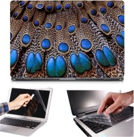 Skin Yard 3in1 Combo- Peacock Feather Laptop Skin with Screen Protector & Keyguard -15.6 Inch Combo Set   Laptop Accessories  (Skin Yard)