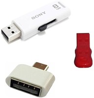 Sony 8 GB Pendrive with OTG Adapter and Card Reader Combo Set   Laptop Accessories  (Sony)