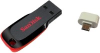 View SanDisk 32GB Cruzer Blade Pen Drive with OTG Adapter Combo Set Laptop Accessories Price Online(SanDisk)
