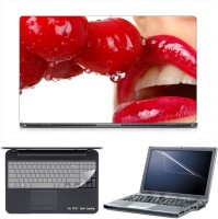 Skin Yard Cherry Lips Laptop Skin Decal with Keyguard & Screen Protector -15.6 Inch Combo Set   Laptop Accessories  (Skin Yard)