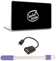 Skin Yard Hacker Inside Laptop Skin -14.1 Inch with USB LED Light & OTG Cable (Assorted) Combo Set   Laptop Accessories  (Skin Yard)