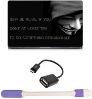Skin Yard Why We Alive Sparkle Laptop Skin -14.1 Inch with USB LED Light & OTG Cable (Assorted) Combo Set   Laptop Accessories  (Skin Yard)
