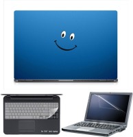 Skin Yard Sparkle Blue Smile Laptop Skin with Screen Protector & Keyboard Skin -15.6 Inch Combo Set   Laptop Accessories  (Skin Yard)