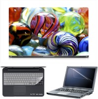 Skin Yard Glass Marble Balls Laptop Skin Decal with Keyguard & Screen Protector -15.6 Inch Combo Set   Laptop Accessories  (Skin Yard)