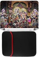 FineArts Iskcon Temple Laptop Skin with Reversible Laptop Sleeve Combo Set   Laptop Accessories  (FineArts)