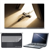 Skin Yard Cross Jesus Pendant Laptop Skin Decal with Keyguard & Screen Protector -15.6 Inch Combo Set   Laptop Accessories  (Skin Yard)