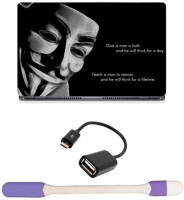 Skin Yard Anonymous Motival Truth Teach Quote Sparkle Laptop Skin -14.1 Inch with USB LED Light & OTG Cable (Assorted) Combo Set   Laptop Accessories  (Skin Yard)