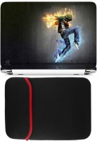FineArts Dance Fire Laptop Skin with Reversible Laptop Sleeve Combo Set   Laptop Accessories  (FineArts)